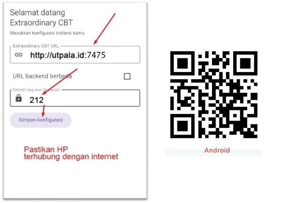 Panduan setting Android CBT setelah instalasi ExoCBT